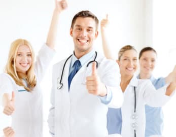 doctor and nurses thumbs up